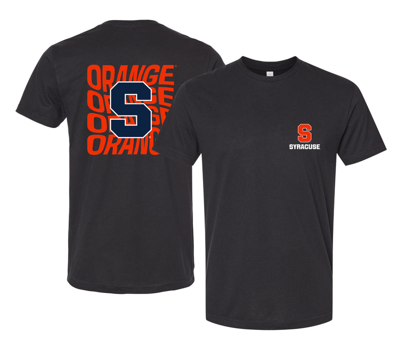 Syracuse Orange Officially Licensed Unisex T-Shirt – Left Chest and Large Back Ripple Design