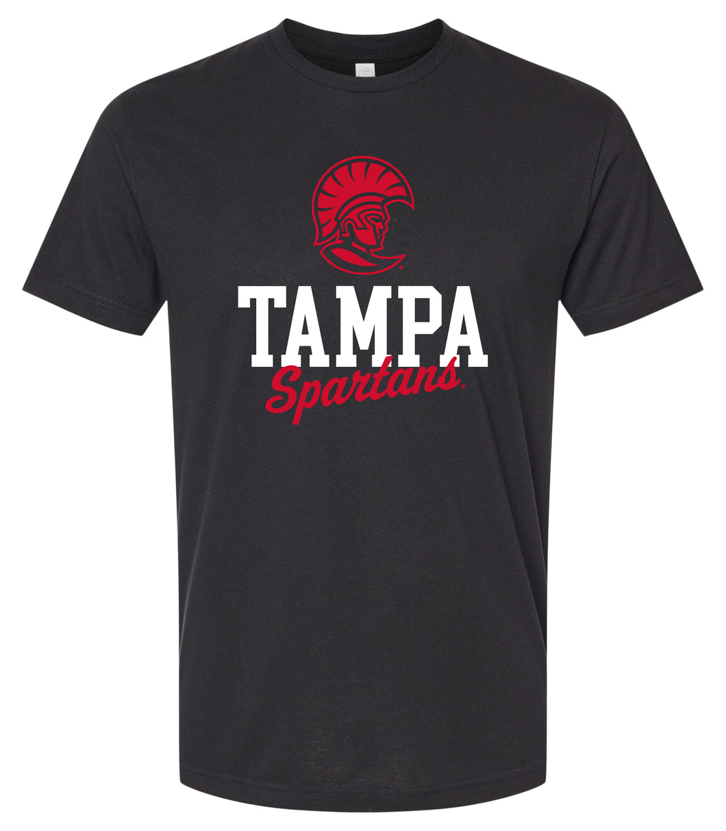 University of Tampa Spartans Officially Licensed Unisex Cotton T-Shirt – Large Front Script Design (Small)