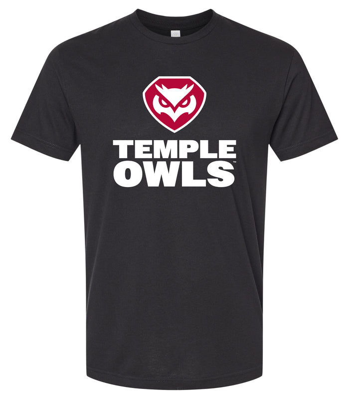 Temple University Officially Licensed Unisex Cotton T-Shirt – Large Front Script Design