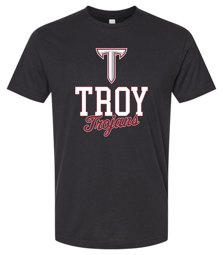 Troy University Officially Licensed Unisex Cotton T-Shirt – Large Front Script Design (Small)