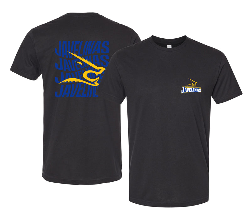 Texas A&M Kingsville Javelinas Officially Licensed Unisex T-Shirt – Left Chest and Large Back Ripple Design