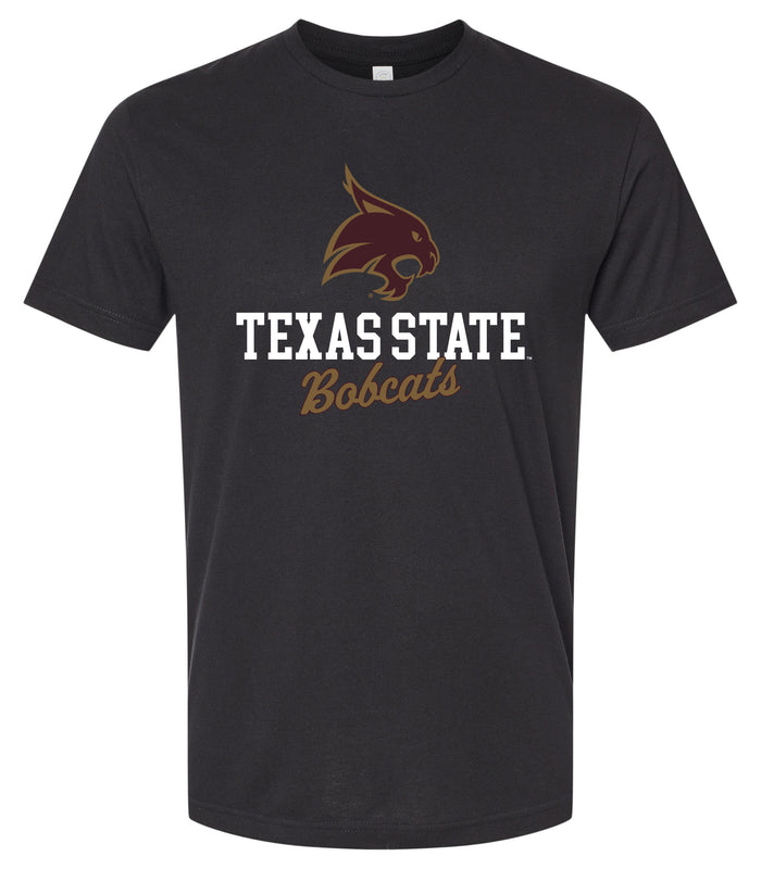 Texas State Bobcats Officially Licensed Unisex Cotton T-Shirt – Large Front Script Design