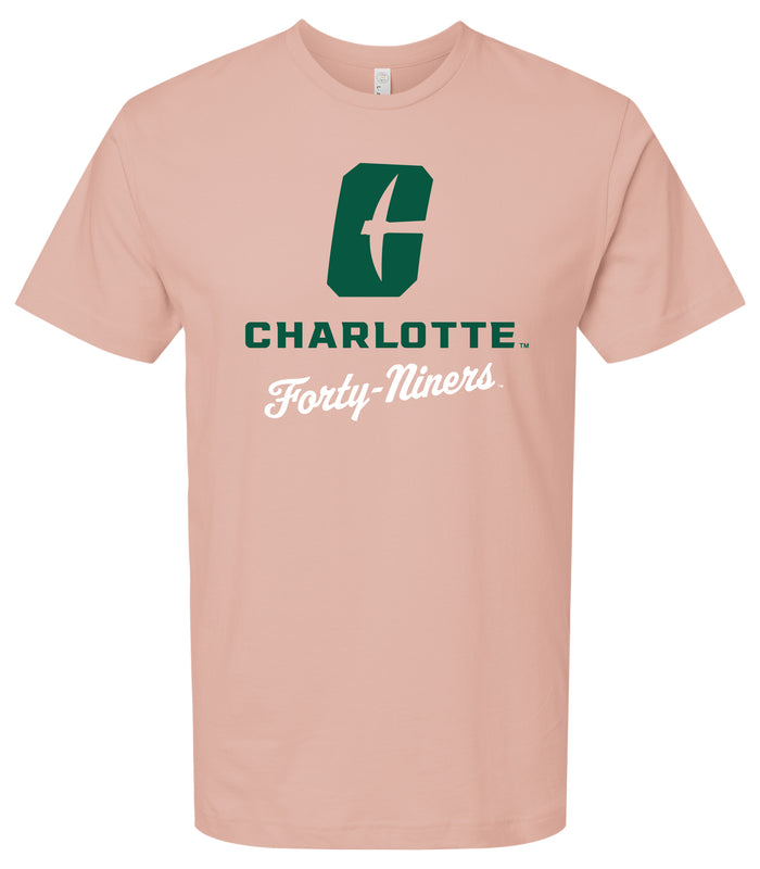 North Carolina Charlotte Forty-Niners Officially Licensed Unisex Cotton T-Shirt – Large Front Script Design S