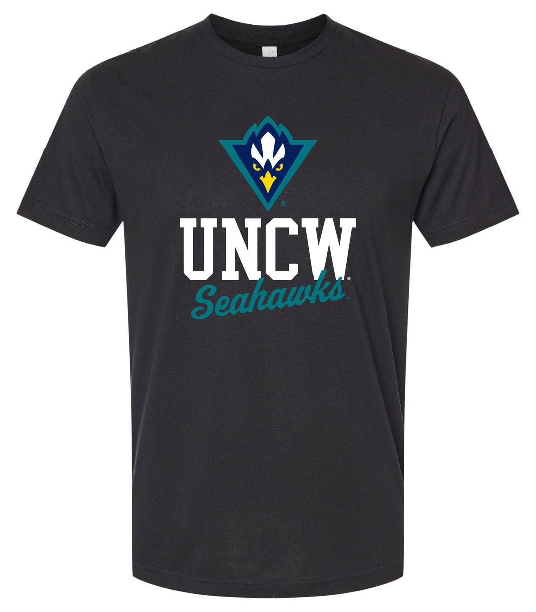 North Carolina Wilmington Seahawks Officially Licensed Unisex Cotton T-Shirt – Large Front Script Design (Small)