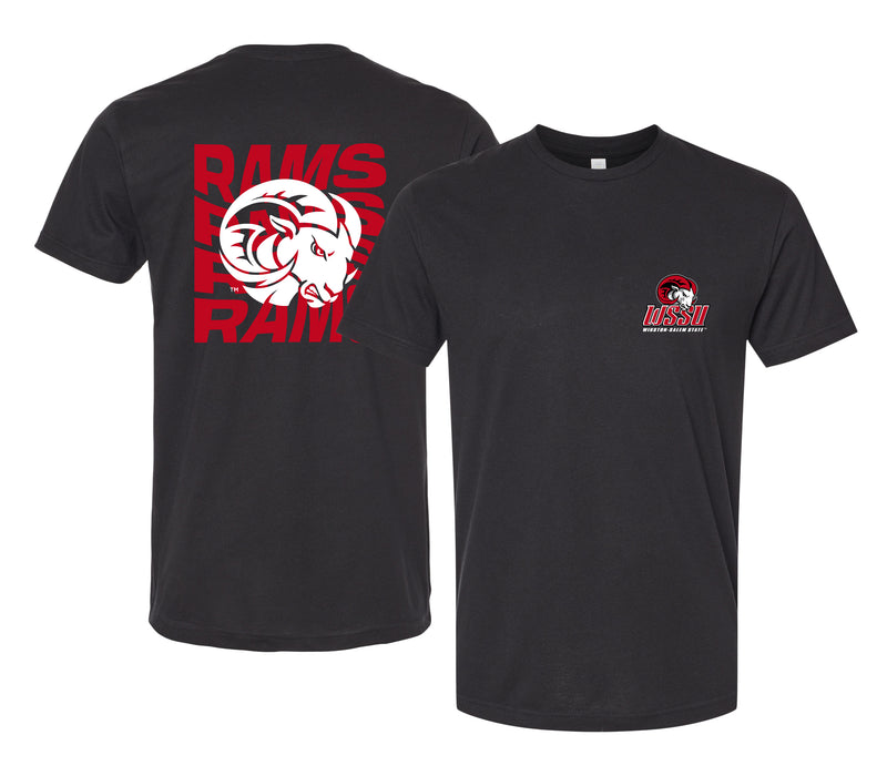 Winston-Salem State Officially Licensed Unisex T-Shirt – Left Chest and Large Back Ripple Design