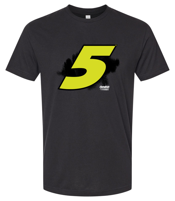 Hendrick Motorsports #5 Neon Nascar Offic. LIC. Cotton Crew Neck T-Shirt - Large Front Paint Design