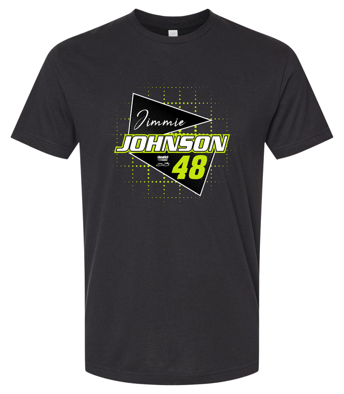 Jimmie Johnson #48 Nascar Offic. LIC. Unisex Cotton Crew Neck T-Shirt - Large Front Retro Design