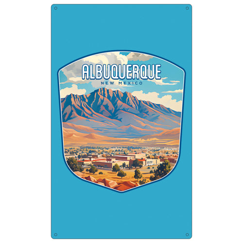 Alburqueque New Mexico Design A Souvenir Metal Sign 9 x 15