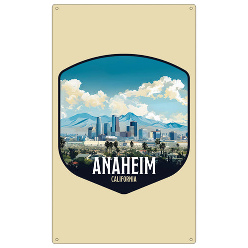 Anaheim California Design A Souvenir Metal Sign 9 x 15 