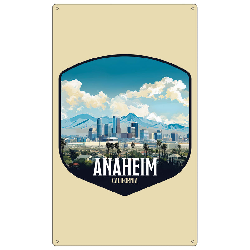 Anaheim California Design A Souvenir Metal Sign 9 x 15 