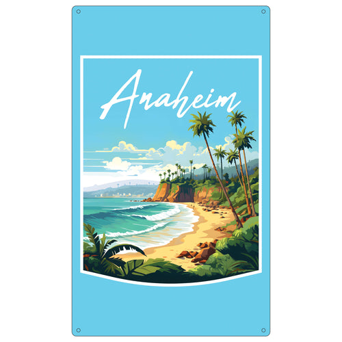 Anaheim California Design B Souvenir Metal Sign 9 x 15 