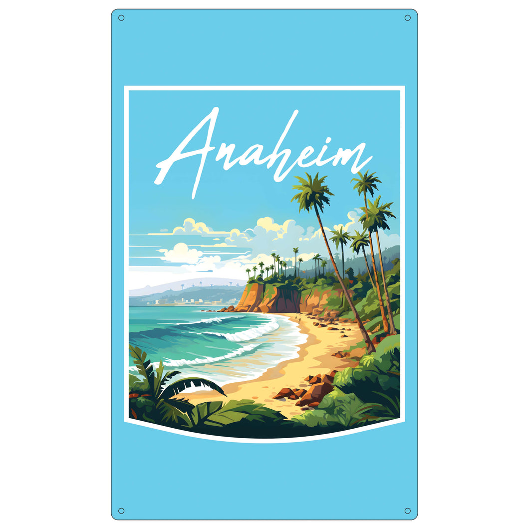 Anaheim California Design B Souvenir Metal Sign 9 x 15 