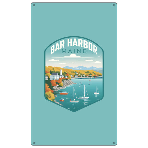 Bar Harbor Maine Design A Souvenir Metal Sign 9 x 15