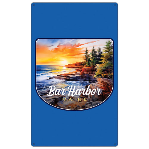 Bar Harbor Maine Design B Souvenir Metal Sign 9 x 15