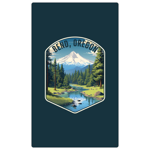Bend Oregon Design B Souvenir Metal Sign 9 x 15 