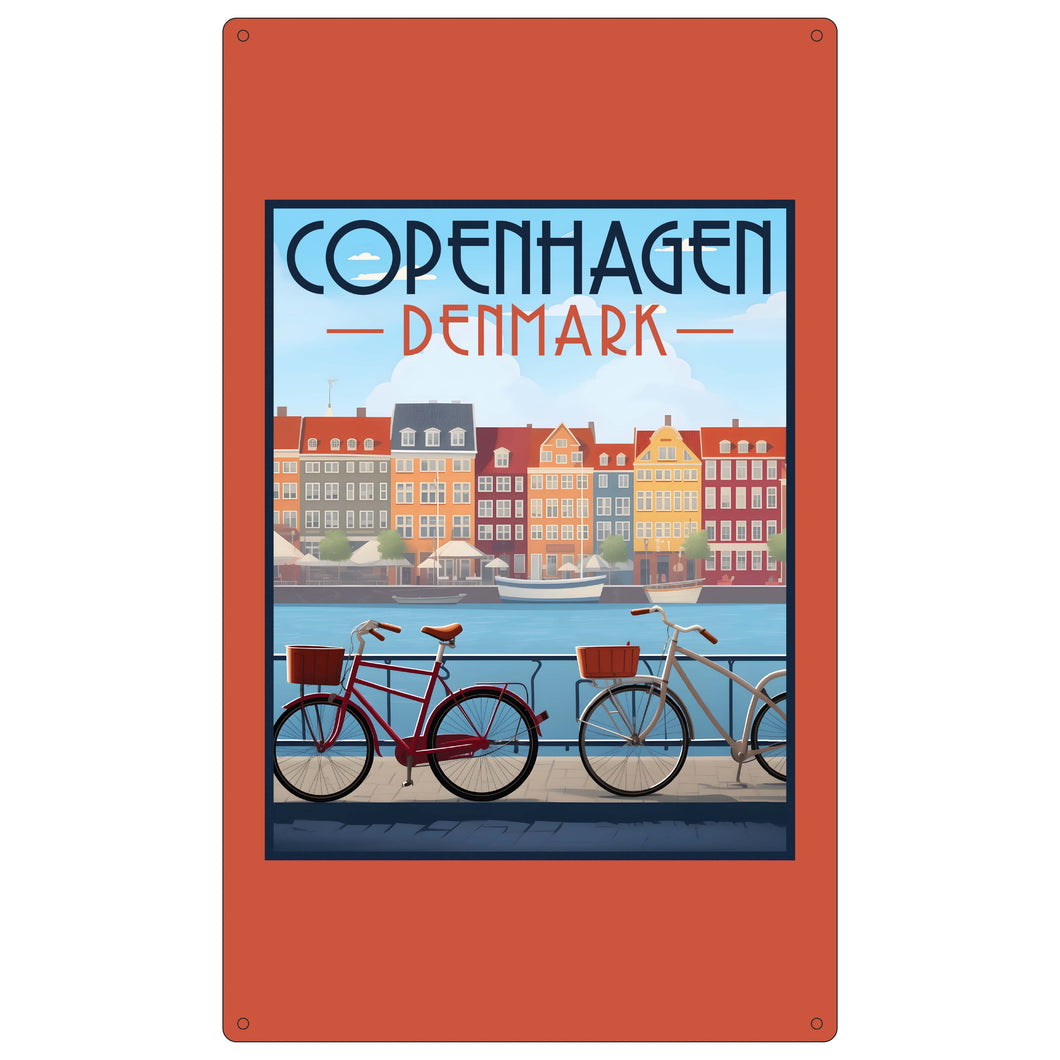 Copenhagen Denmark Design C Souvenir Metal Sign 9 x 15
