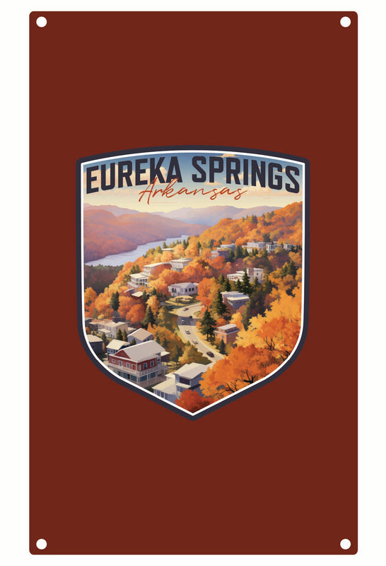 Eureka Springs Arkansas Little Switzerland of the Ozarks Design Souvenir Metal Sign 9 x 15 