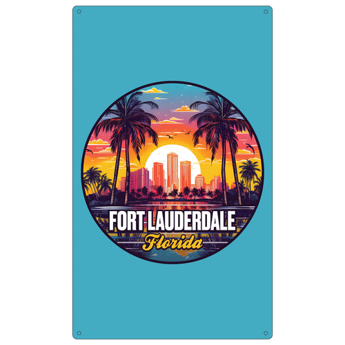 Fort Lauderdale Florida Design B Souvenir Metal Sign 9 x 15 