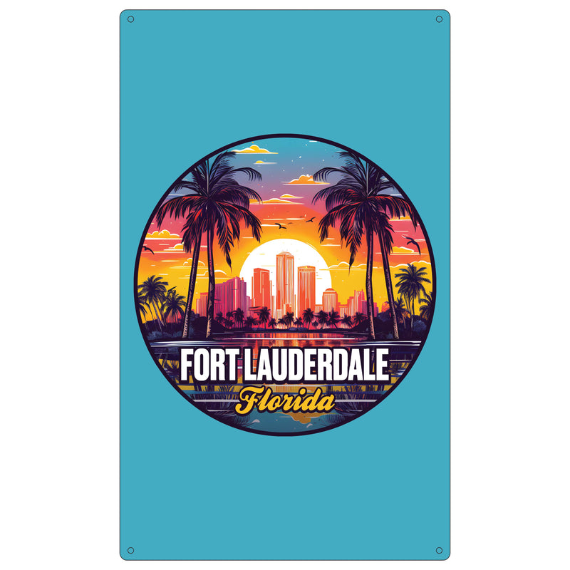 Fort Lauderdale Florida Design B Souvenir Metal Sign 9 x 15 