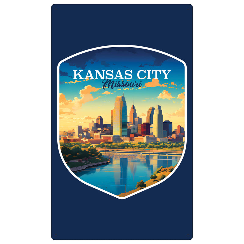 Kansas City Missouri Design A Souvenir Metal Sign 9 x 15