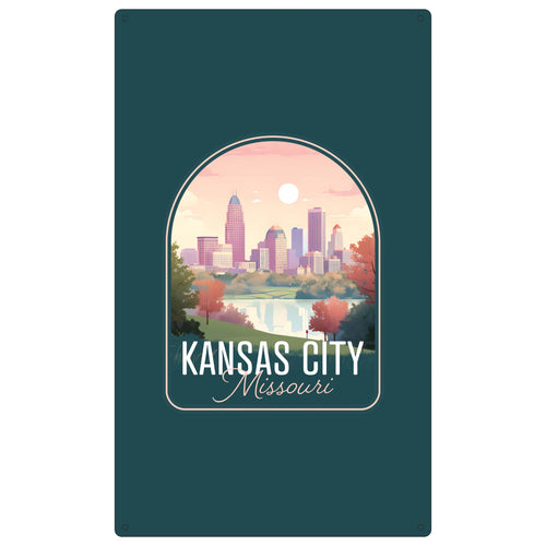 Kansas City Missouri Design B Souvenir Metal Sign 9 x 15