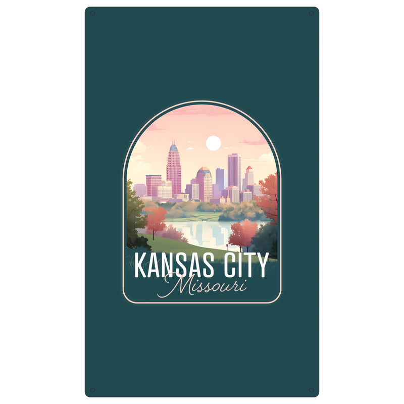 Kansas City Missouri Design B Souvenir Metal Sign 9 x 15