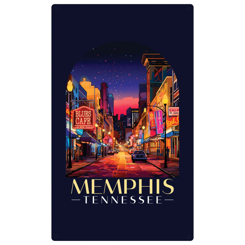 Memphis Tennessee Design C Souvenir Metal Sign 9 x 15