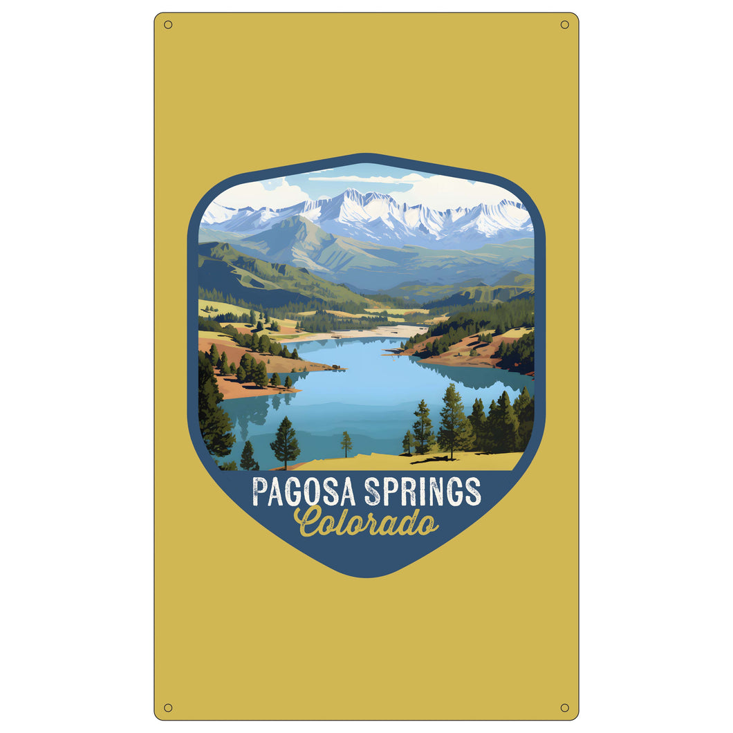 Pagosa Springs Colorado Design B Souvenir Metal Sign 9 x 15 