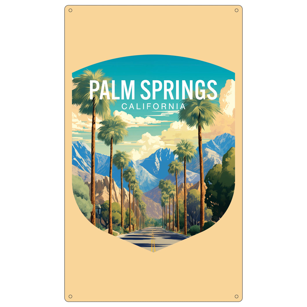 Palm Springs California Design A Souvenir Metal Sign 9 x 15 