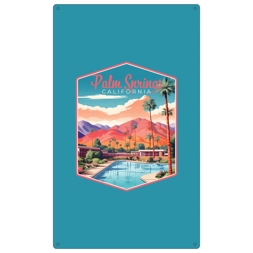 Palm Springs California Design B Souvenir Metal Sign 9 x 15 