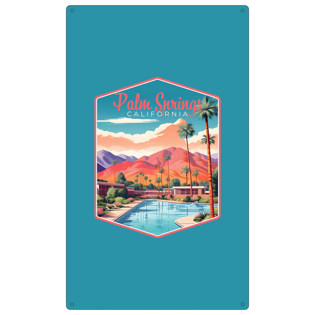 Palm Springs California Design B Souvenir Metal Sign 9 x 15 