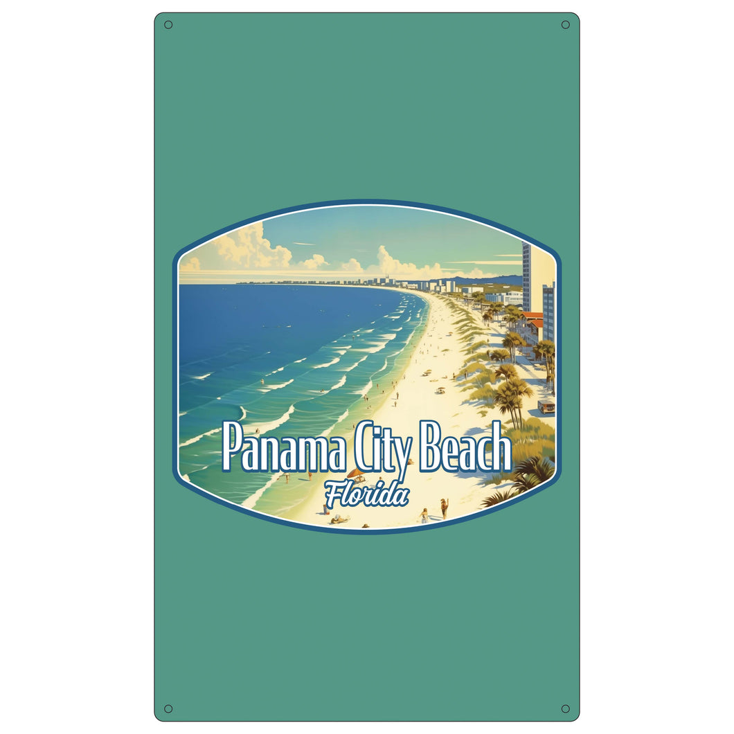 Panama City Beach Florida Design A Souvenir Metal Sign 9 x 15 