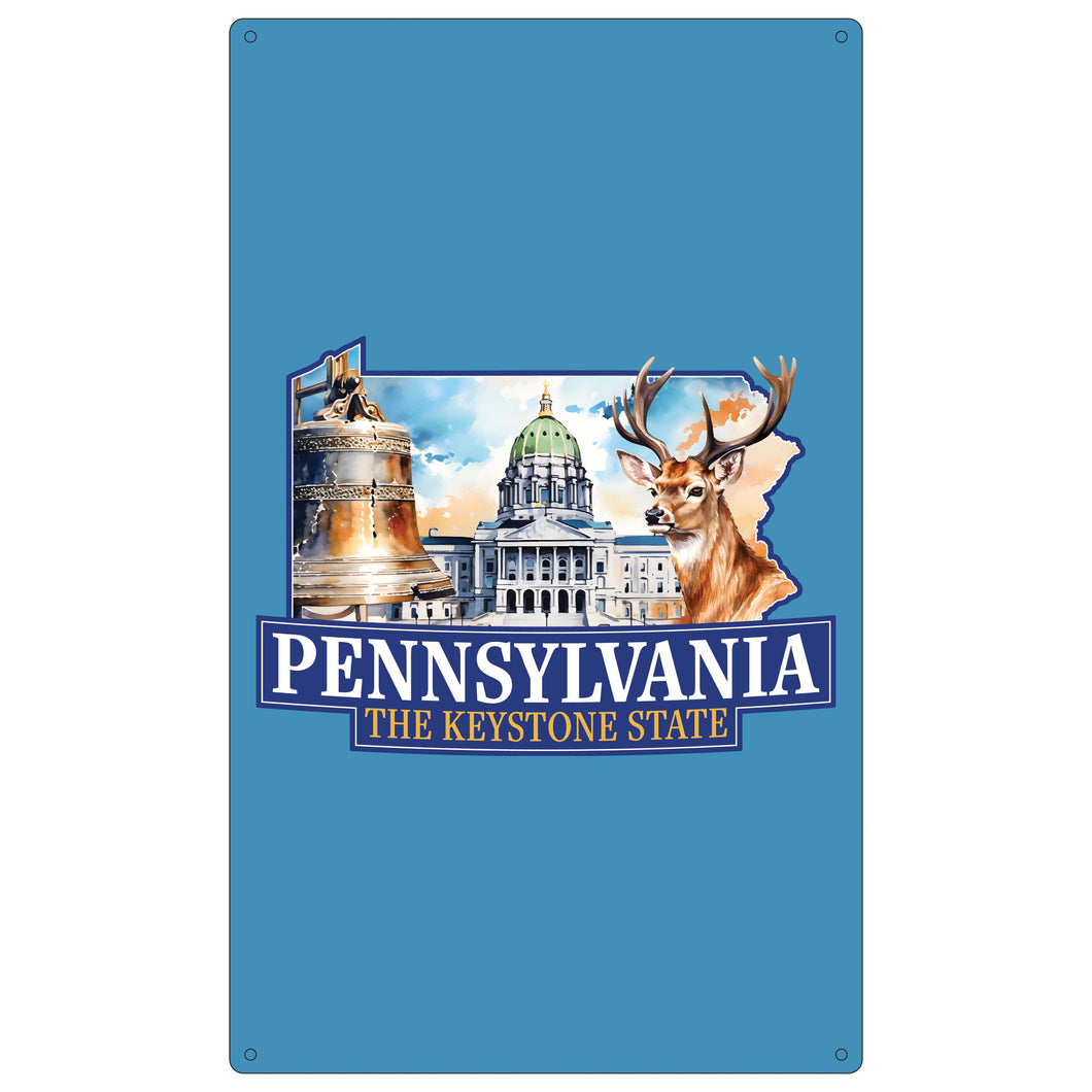 Pennsylvania Design D Souvenir Metal Sign 9 x 15 
