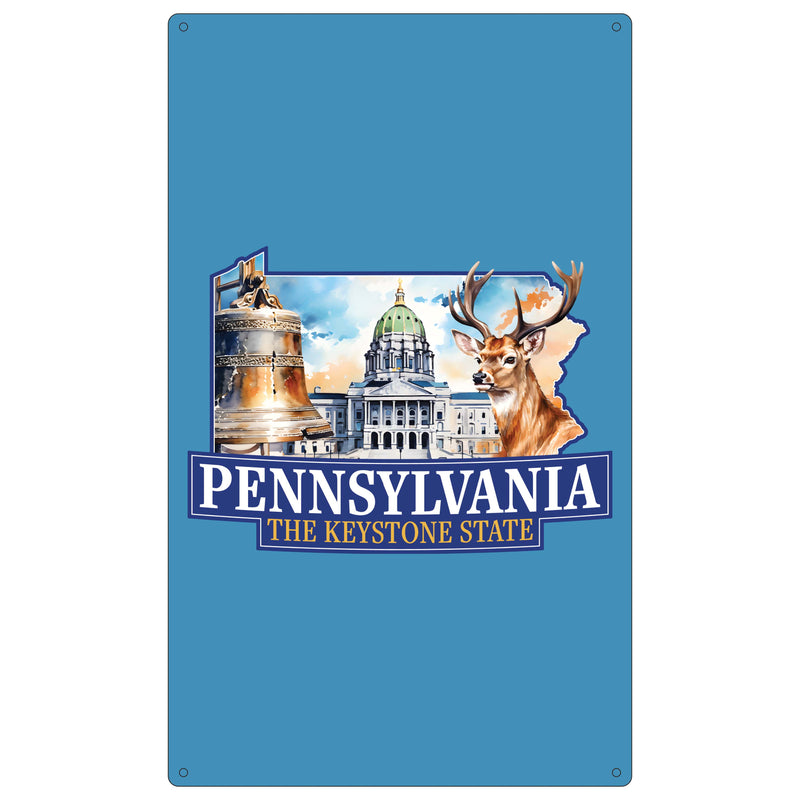 Pennsylvania Design D Souvenir Metal Sign 9 x 15 