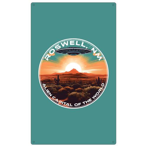 Roswell New Mexico Design A Souvenir Metal Sign 9 x 15 