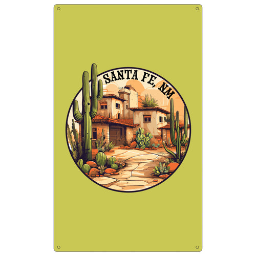 Santa Fe New Mexico Design D Souvenir Metal Sign 9 x 15 