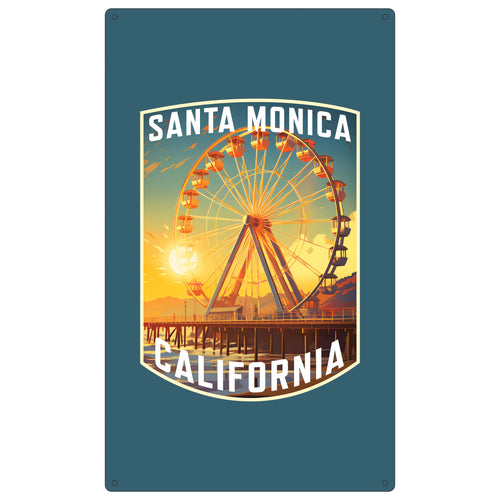 Santa Monica California Design C Souvenir Metal Sign 9 x 15 