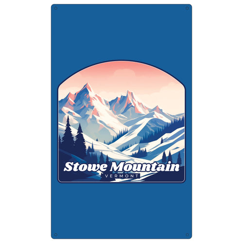 Stowe Mountain Vermont Design A Souvenir Metal Sign 9 x 15 