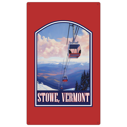 Stowe Mountain Vermont Design B Souvenir Metal Sign 9 x 15 