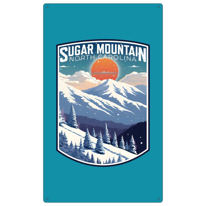 Sugar Mountain North Carolina Design A Souvenir Metal Sign 9 x 15 