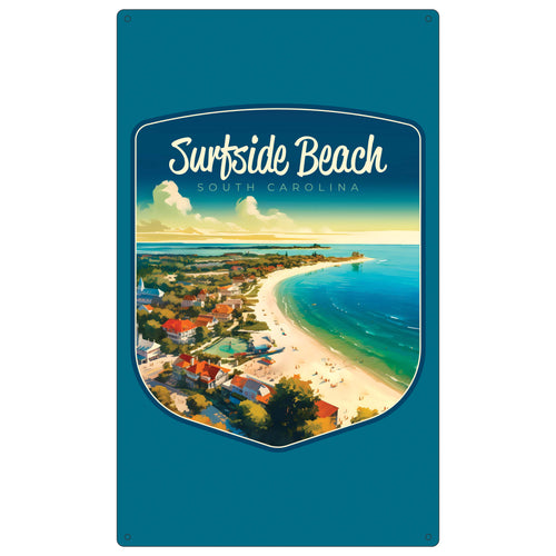 Surfside Beach South Carolina Design A Souvenir Metal Sign 9 x 15 