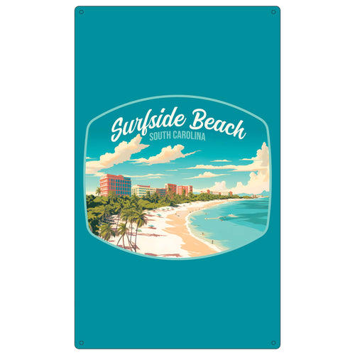 Surfside Beach South Carolina Design B Souvenir Metal Sign 9 x 15 