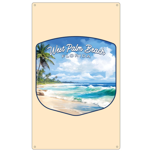 West Palm Beach Florida Design B Souvenir Metal Sign 9 x 15 
