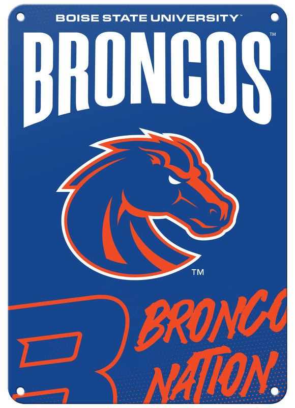 Boise State Broncos 7"x10" College Wall Decor Metal Sign – Officially Licensed Product 
