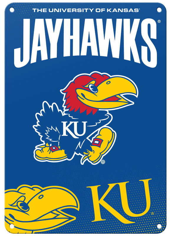 Kansas Jayhawks 7"x10" College Wall Decor Metal Sign – Officially Licensed Product 