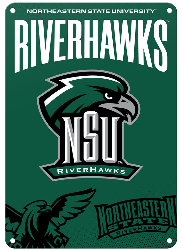 Northeastern State University Riverhawks 7"x10" College Wall Decor Metal Sign – Officially Licensed Product 