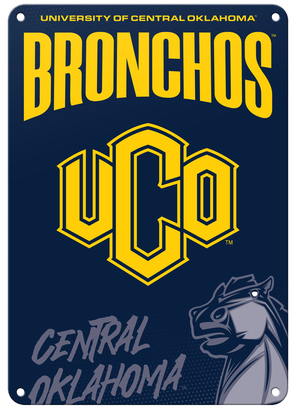 University of Central Oklahoma Bronchos 7"x10" College Wall Decor Metal Sign – Officially Licensed Product 