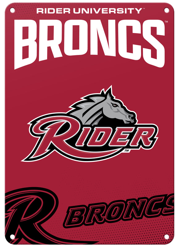 Rider University Broncs 7"x10" College Wall Decor Metal Sign – Officially Licensed Product 