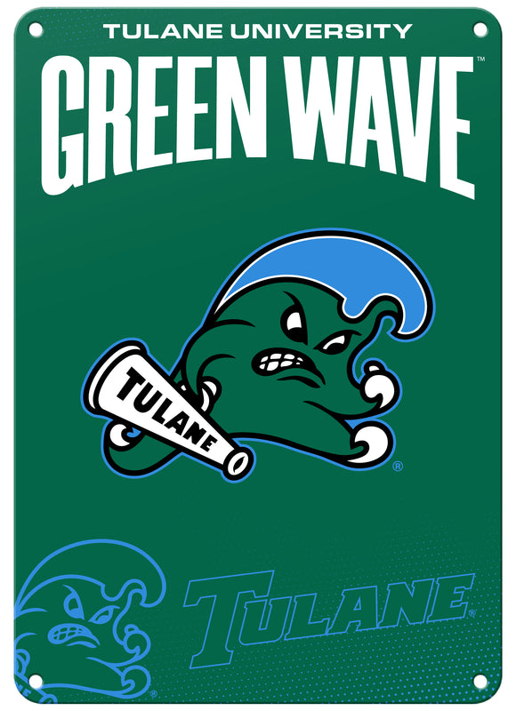Tulane University Green Wave 7"x10" College Wall Decor Metal Sign – Officially Licensed Product 