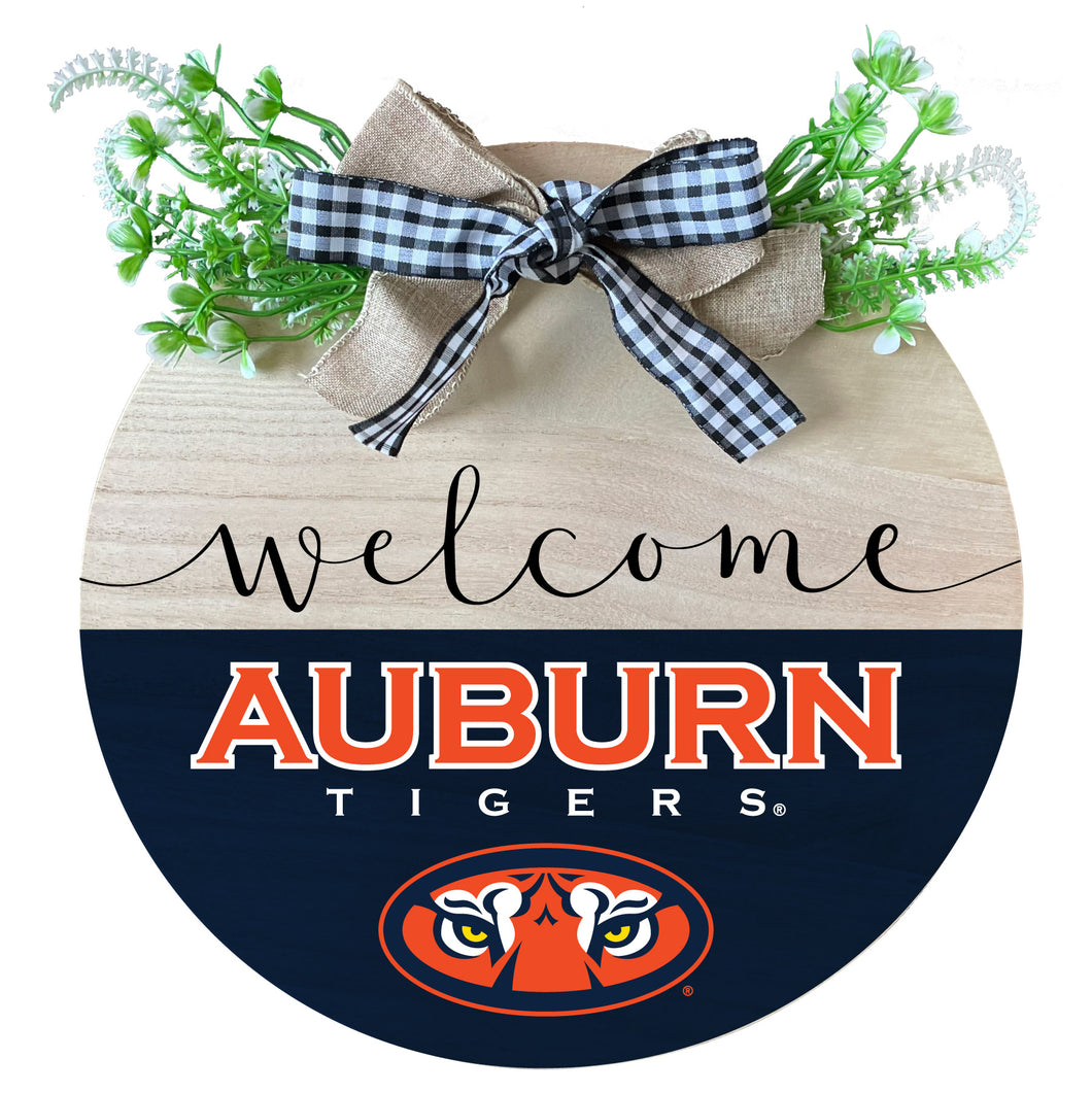 Auburn Tigers Wooden Wreath Welcome Sign Officially Licensed Collegiate Product Single